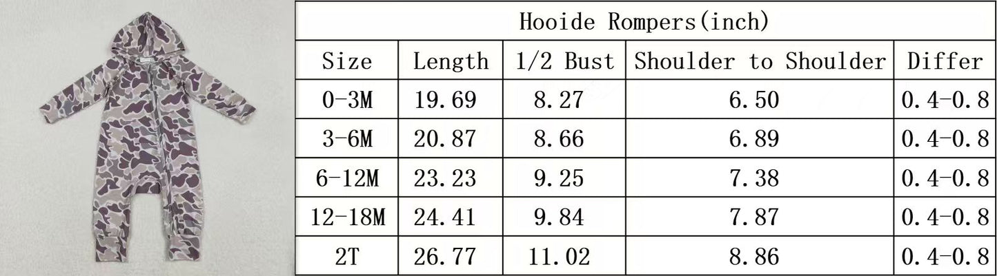 RTS NO MOQ(In Stock ) Brown-Green Camouflage Beige Camouflage Hooded Zipper Long-Sleeve Jumpsuit