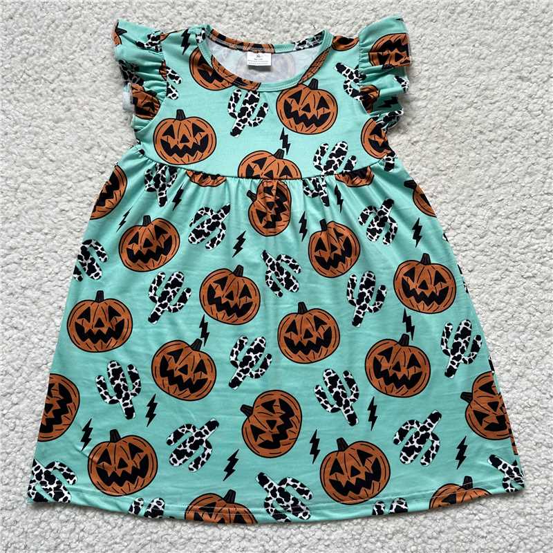 Pumpkin monster green flying sleeve dress 南瓜怪绿色飞袖裙