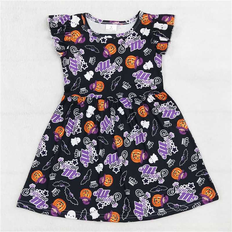 M pumpkin monster black flying sleeve dress M南瓜怪黑色飞袖裙