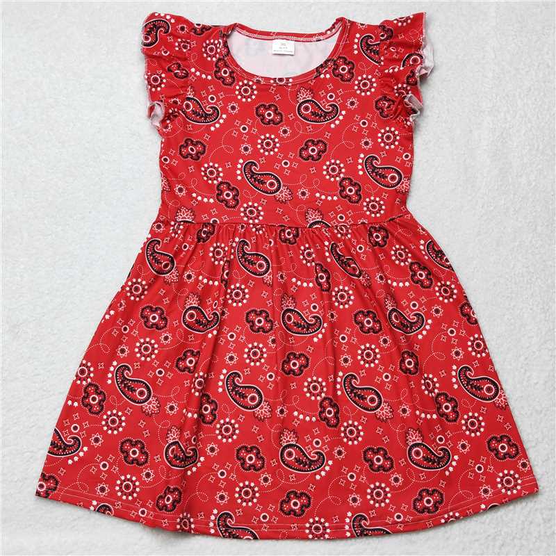 Black Patterned Red Flying Sleeve dress 黑色花纹红色飞袖裙