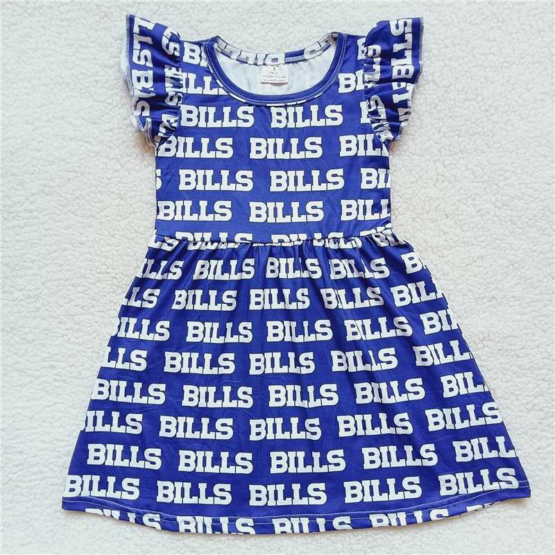 BILLS blue flying sleeve dress BILLS蓝色飞袖裙