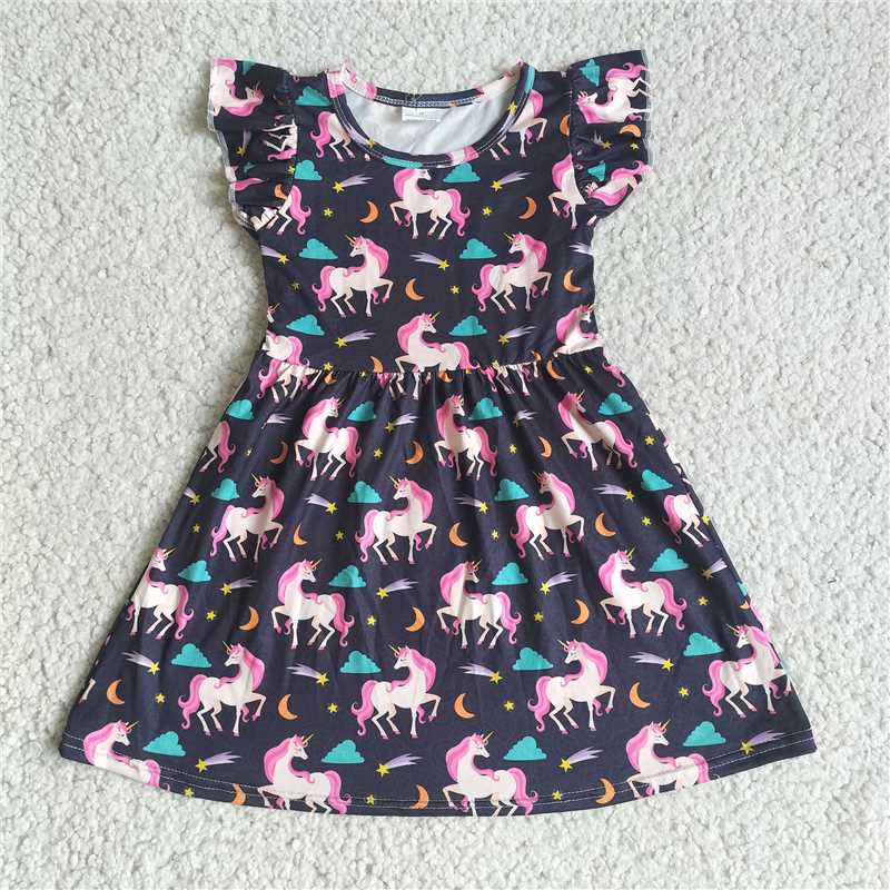 Flying Horse Star Black Flying Sleeve Dress 飞天马星星黑色飞袖裙