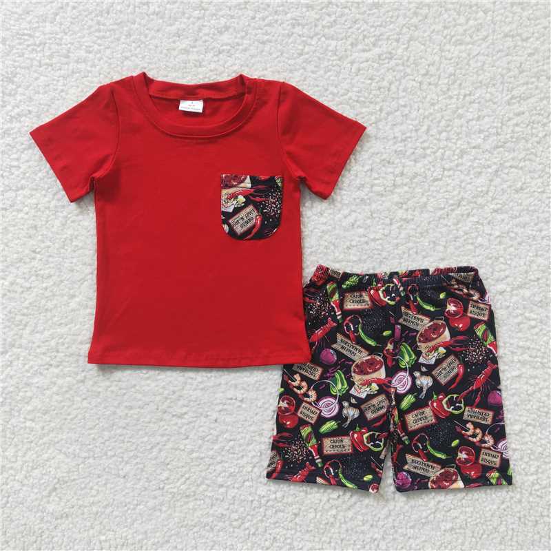RTS NO MOQ Baby BOY clothes Short Sleeve shorts Suit=