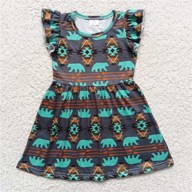 "G6-18-5,./ Bear grey flying sleeves dress"