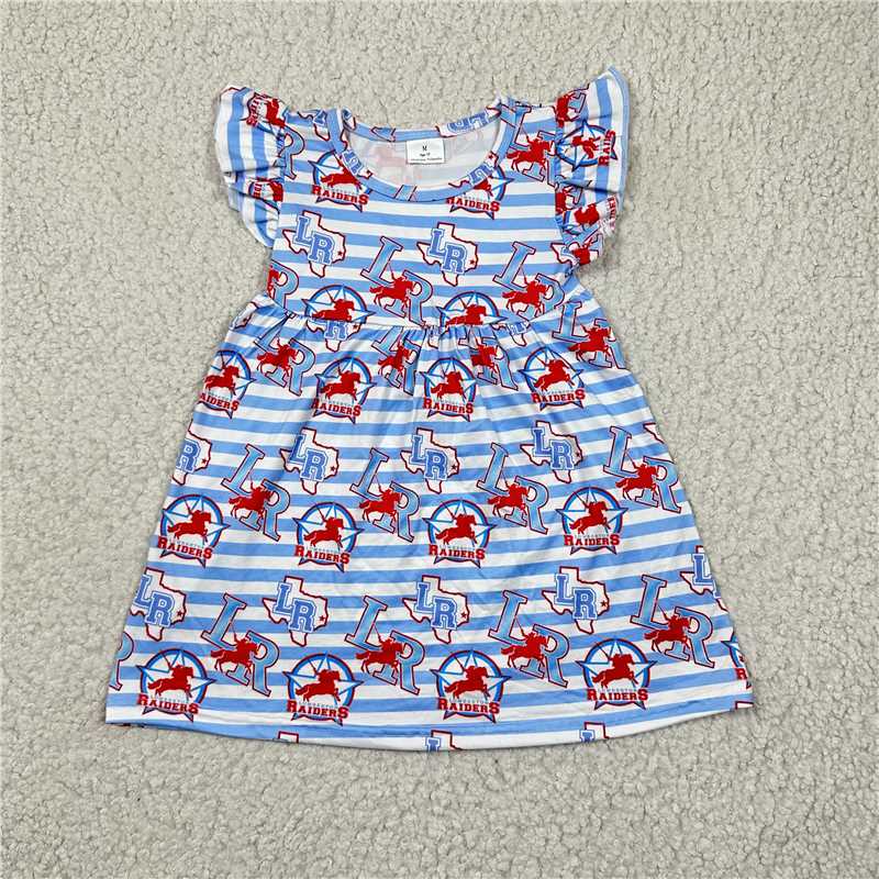 LR blue and white striped flying sleeve dress LR蓝白条纹飞袖裙