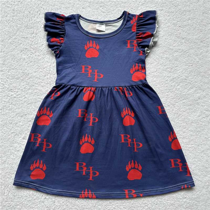 BHP flame dark blue flying sleeve dress BHP火焰深蓝色飞袖裙