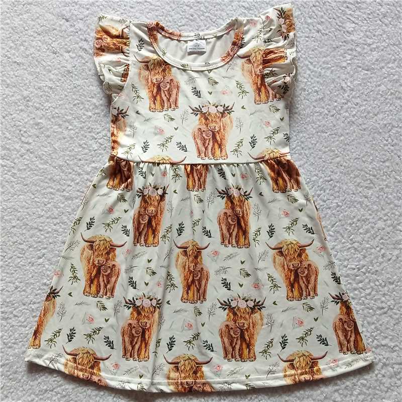 Yak leaf white flying sleeve dress 牦牛叶子白色飞袖裙