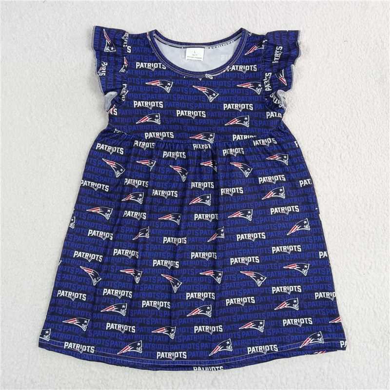 Letter dark blue flying sleeve dress 字母深蓝色飞袖裙