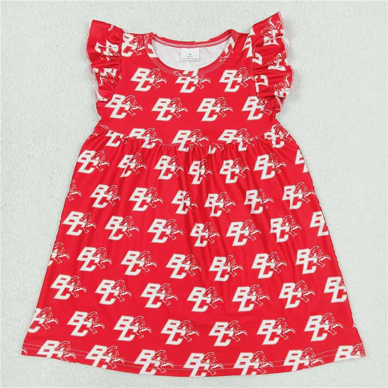 White BC red flying sleeve dress 白色BC红色飞袖裙
