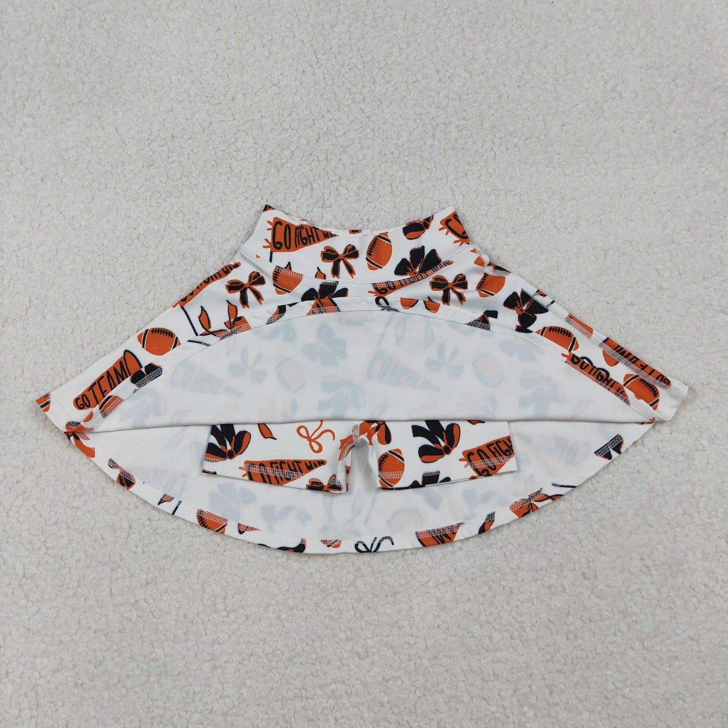 RTS NO MOQ(In Stock ) GLK0140 Football Orange Trumpet Bow Yoga Skirt