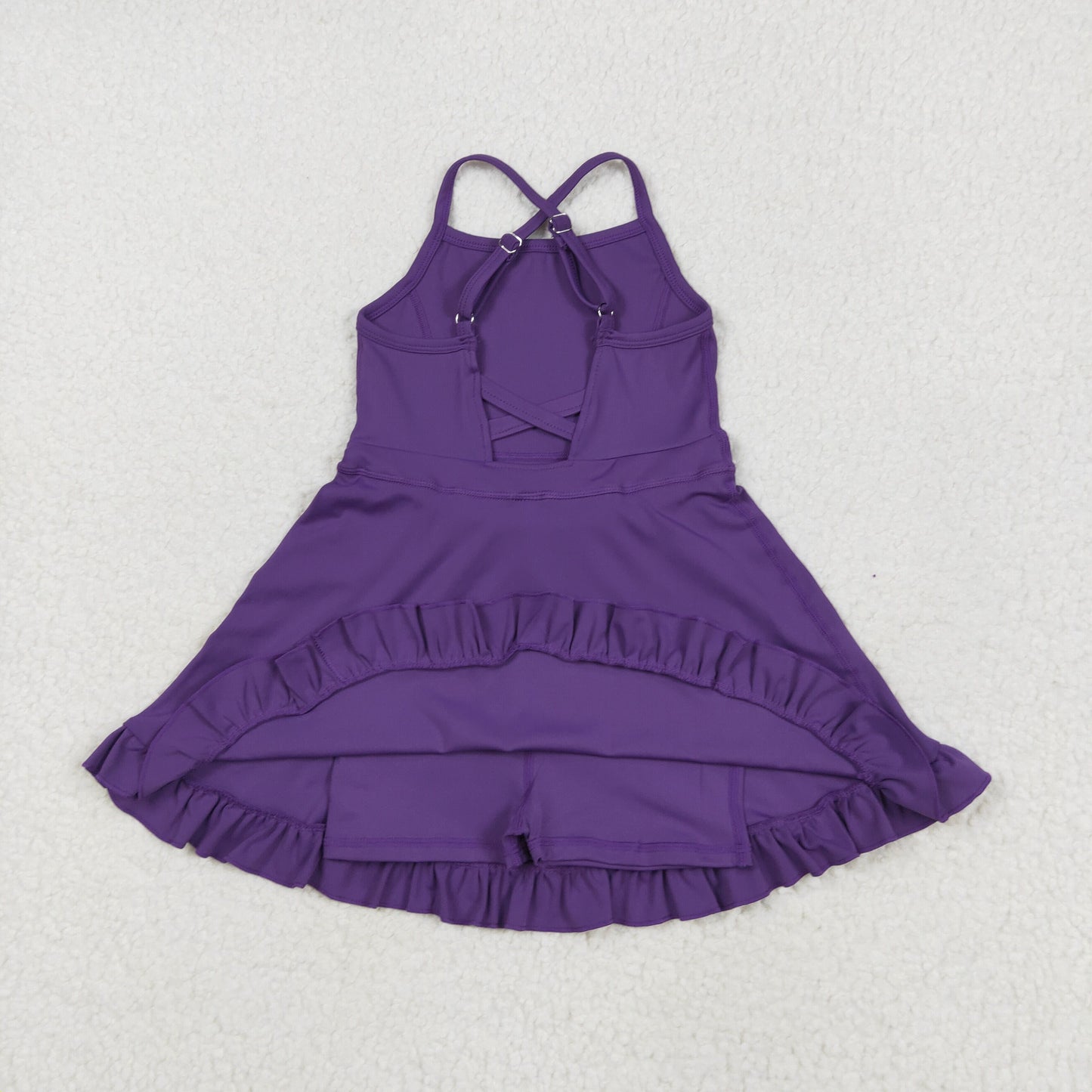 RTS NO MOQ(In Stock) S0554 Pure purple sportswear yoga skirt swimsuit