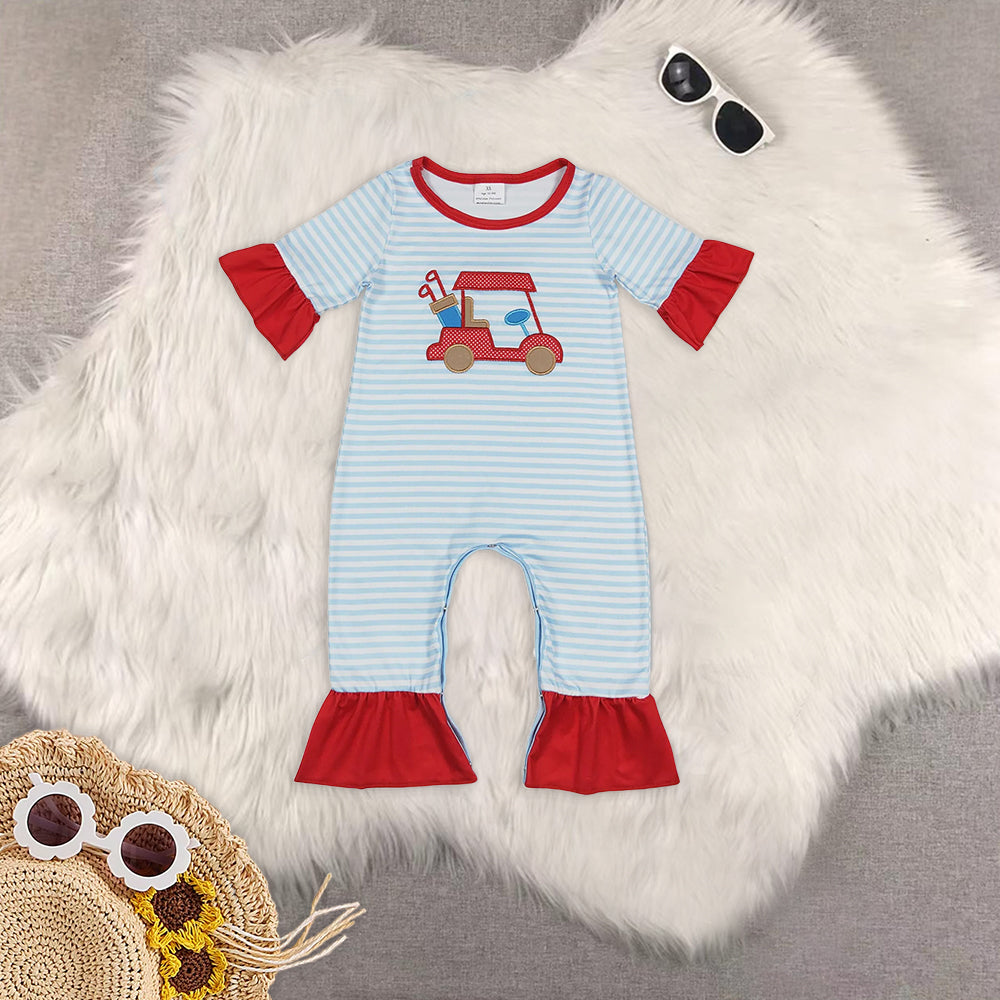 RTS NO MOQ Embroidery short-sleeved shorts suit & short-sleeved sets and romper