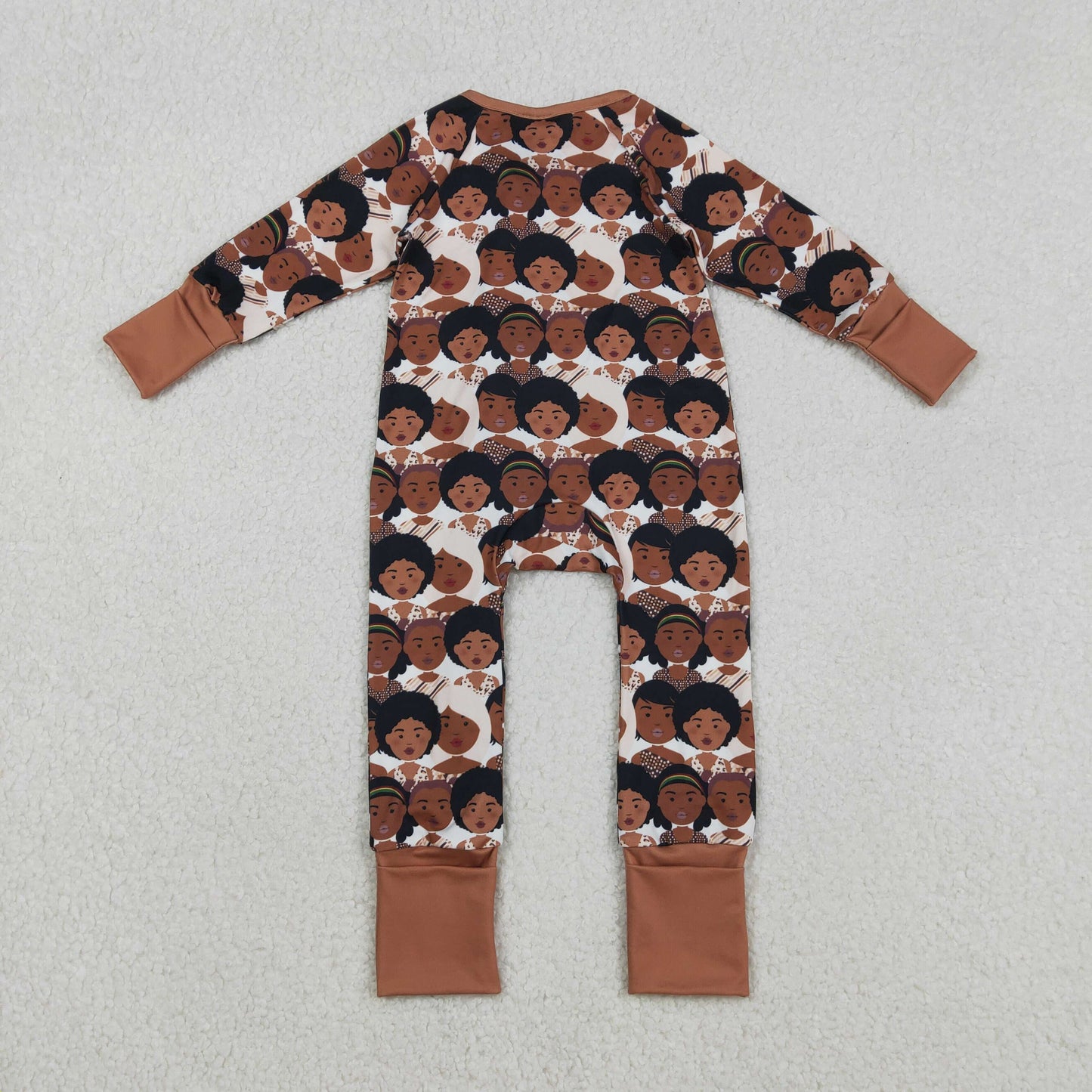 RTS NO MOQ(In Stock ) Black History Month Photo Zipper Long-Sleeve Bodysuit