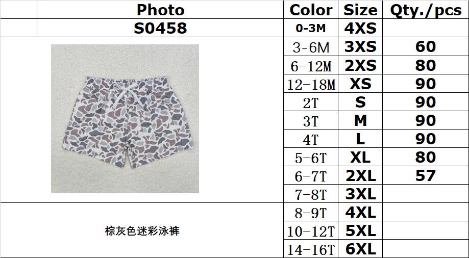 RTS NO MOQ S0458 Boys Camouflage Swim Trunks