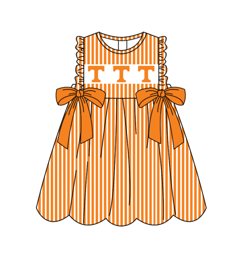 Custom moq 5 mix size milk silk baby girl clothes team summer orange sleeveless dress-25.11.25
