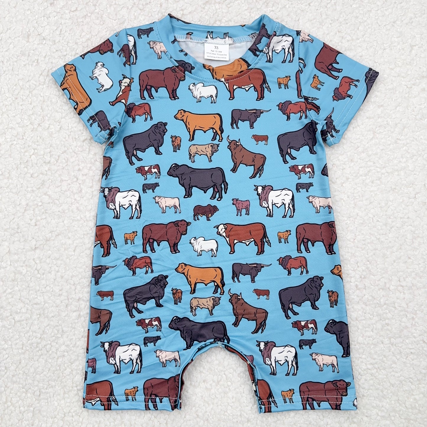 RTS SALES NO MOQ 牛蓝色连体衣Cow blue jumpsuit