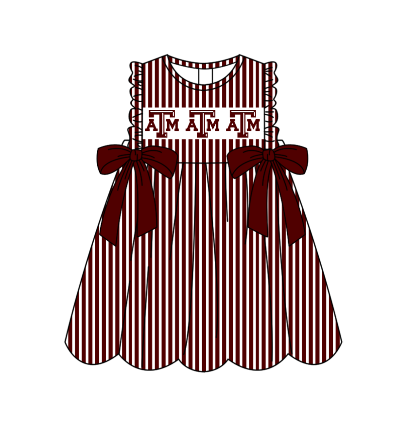 Custom moq 5 mix size milk silk baby girl clothes team summer dark red sleeveless dress-25.11.25