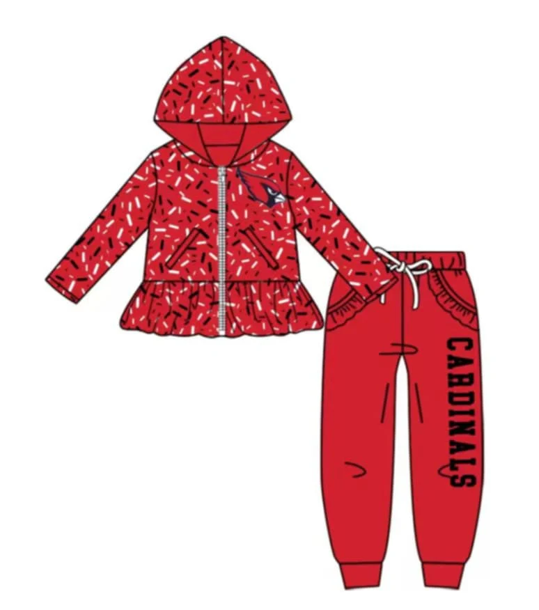(PRE ORDER )Deadline October 15 custom no moq Red ice cream hat long sleeve trousers suit