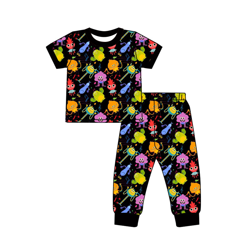 Custom moq 3 eta 7/8week moq 5 eta /4/5week cartoon Short Sleeve Pants Set
