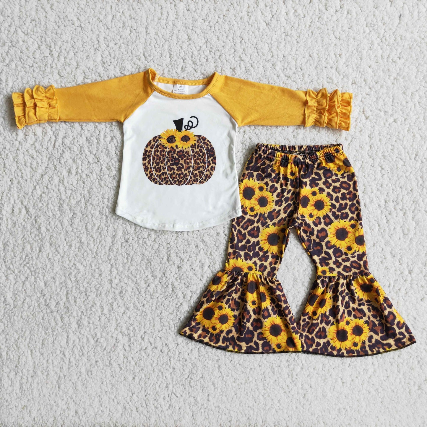 RTS NO MOQ(In Stock) 6 A15-28 Pumpkin Yellow Top Sunflower Pants