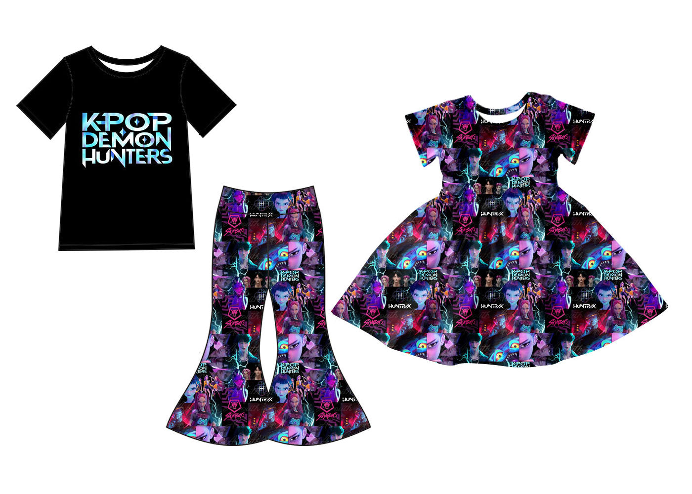 25.11.24 custom each style moq 5 eta 6-8week Sibling Sisters cartoon baby girl short sleeve pants sets and dress match family design