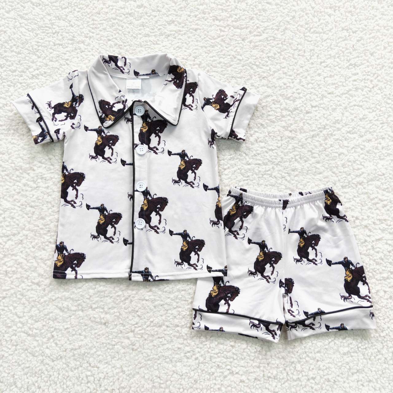 BSSO0277 Horse Riding Light Short Sleeve Shorts Set