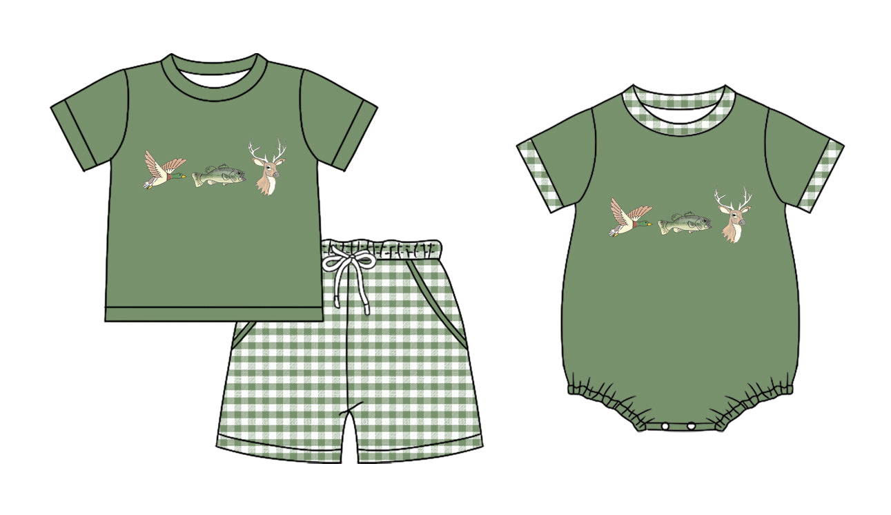 25.11.25 custom each style moq 5 eta 6-8 week Sibling Sister duck fishing baby boy short sleeve shorts sets and boy rompers match family design