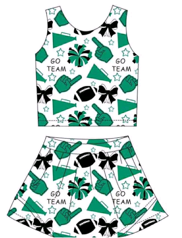 (PRE ORDER )Deadline September 7 custom no moq YOGA FABRIC green cheer sets