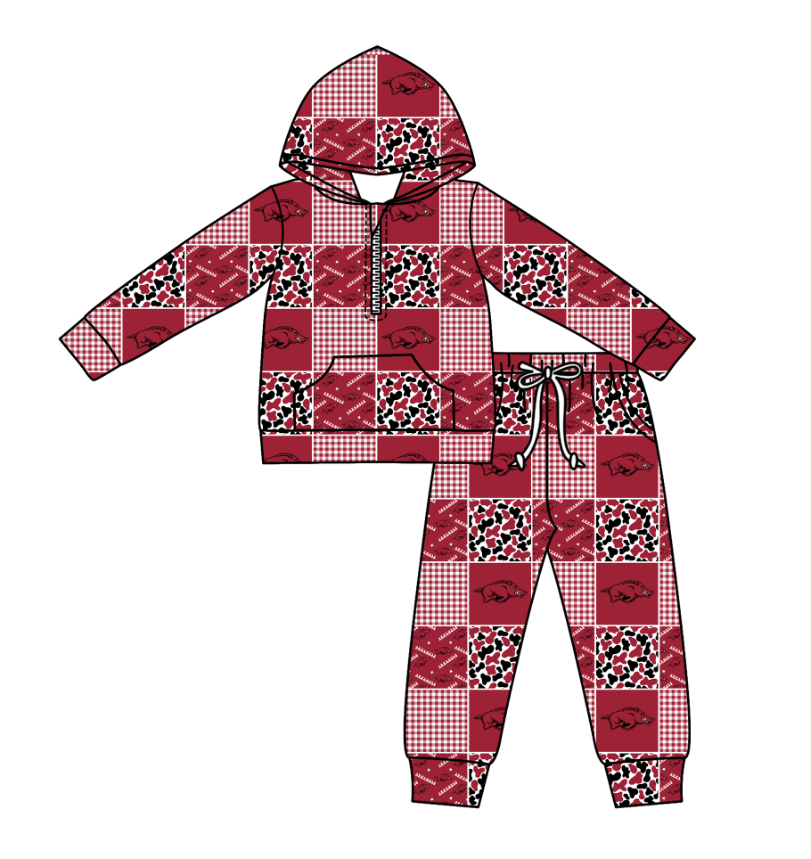 Custom moq 5 mix size milk silk summer teams baby boys clothes camouflage hooded long ssleeve pants sets-25.11.27