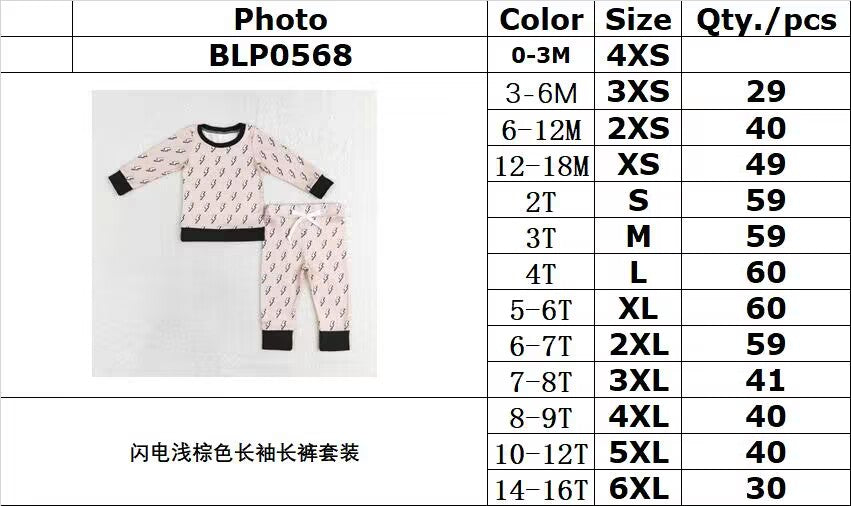 rts no moq BLP0568 Lightning light brown long sleeve pants suit