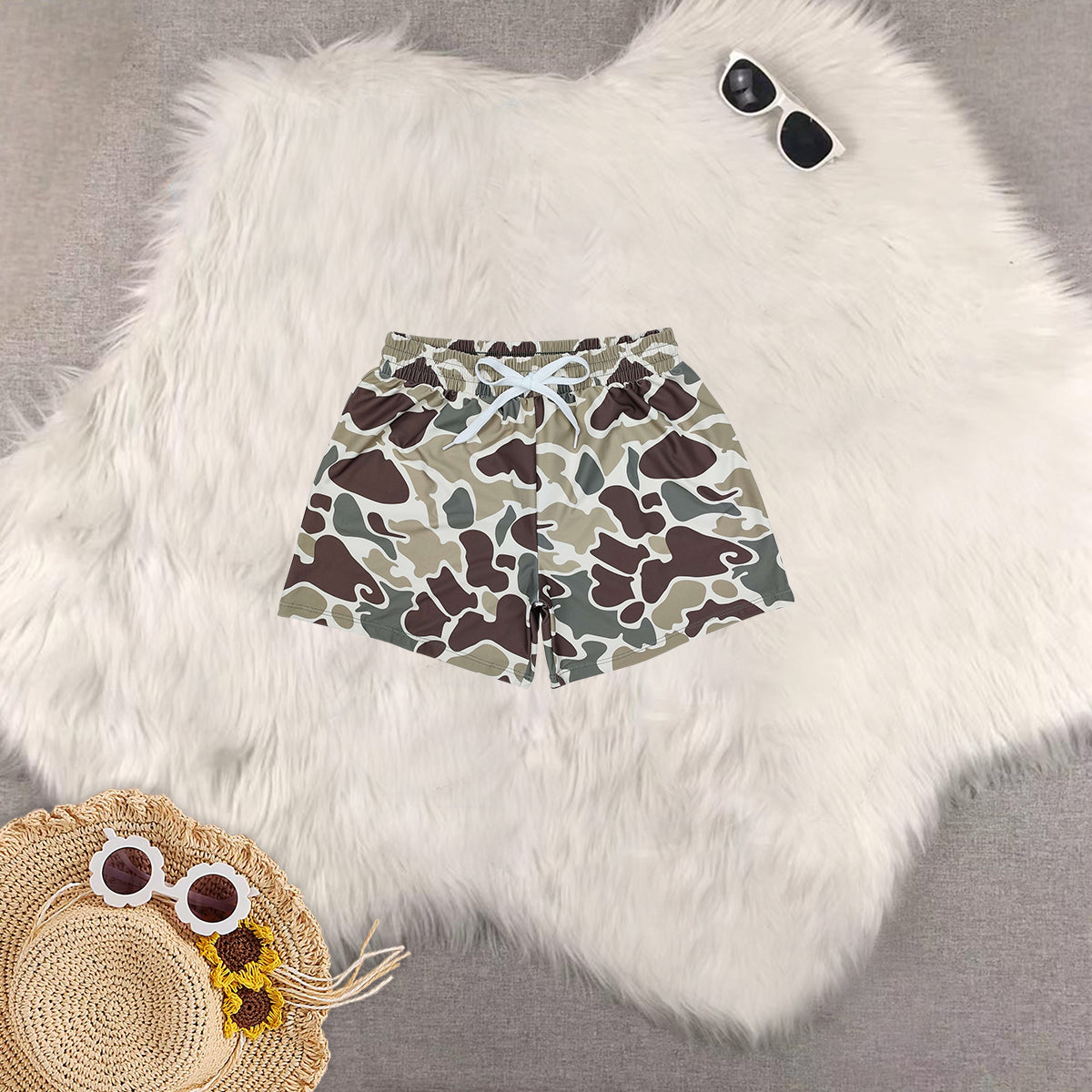 RTS NO MOQ Baby Boys Camouflage Trunks Bottoms Swimsuits