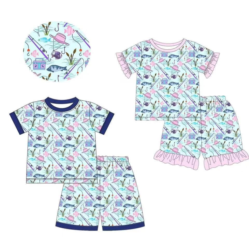 Custom summer baby girls clothes short sleeve shorts sets
