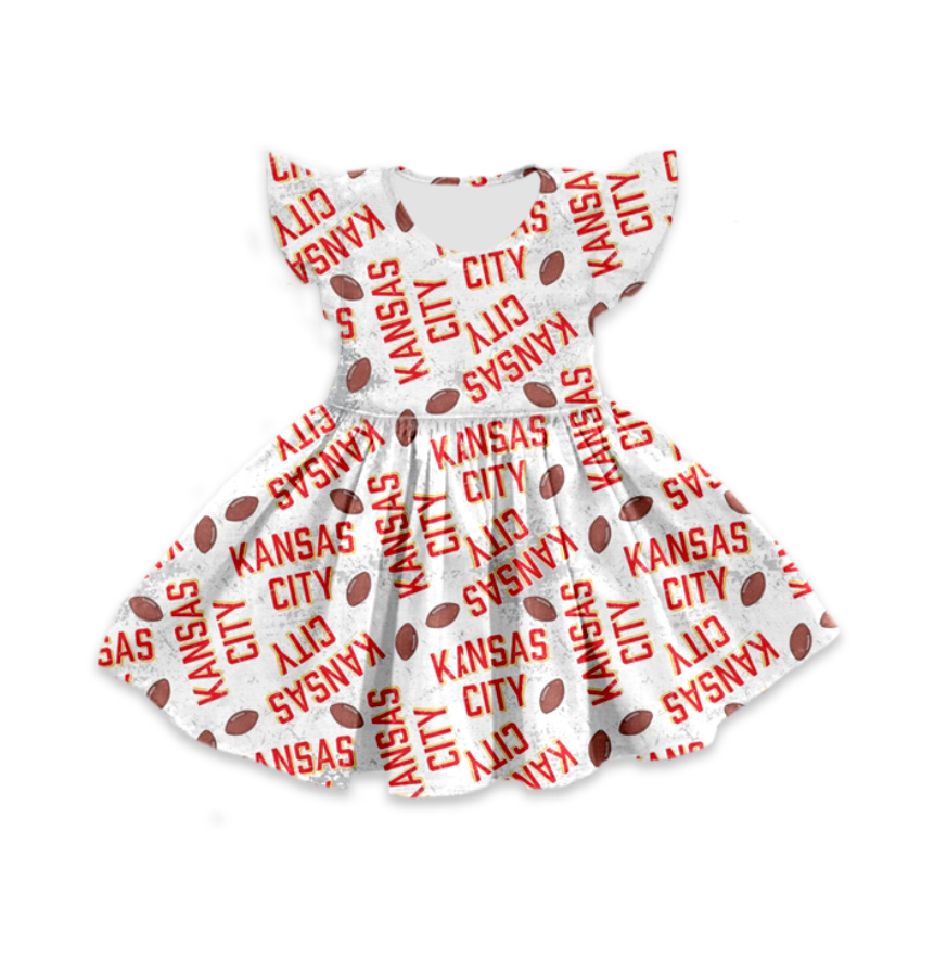 custom moq 3 eta 6-7weeks baby girls clothes bow flying Sleeves Dress