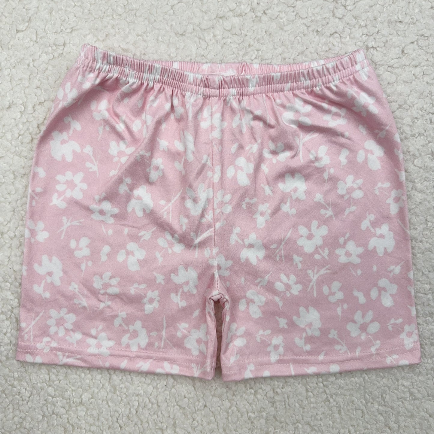 RTS SALES NO MOQ白色小花粉色短裤White floral pink shorts