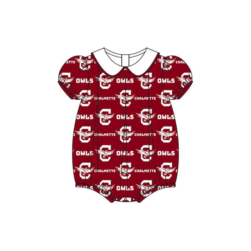 PRE ORDER Deadline July 29 custom no moq Maroon Girls Romper