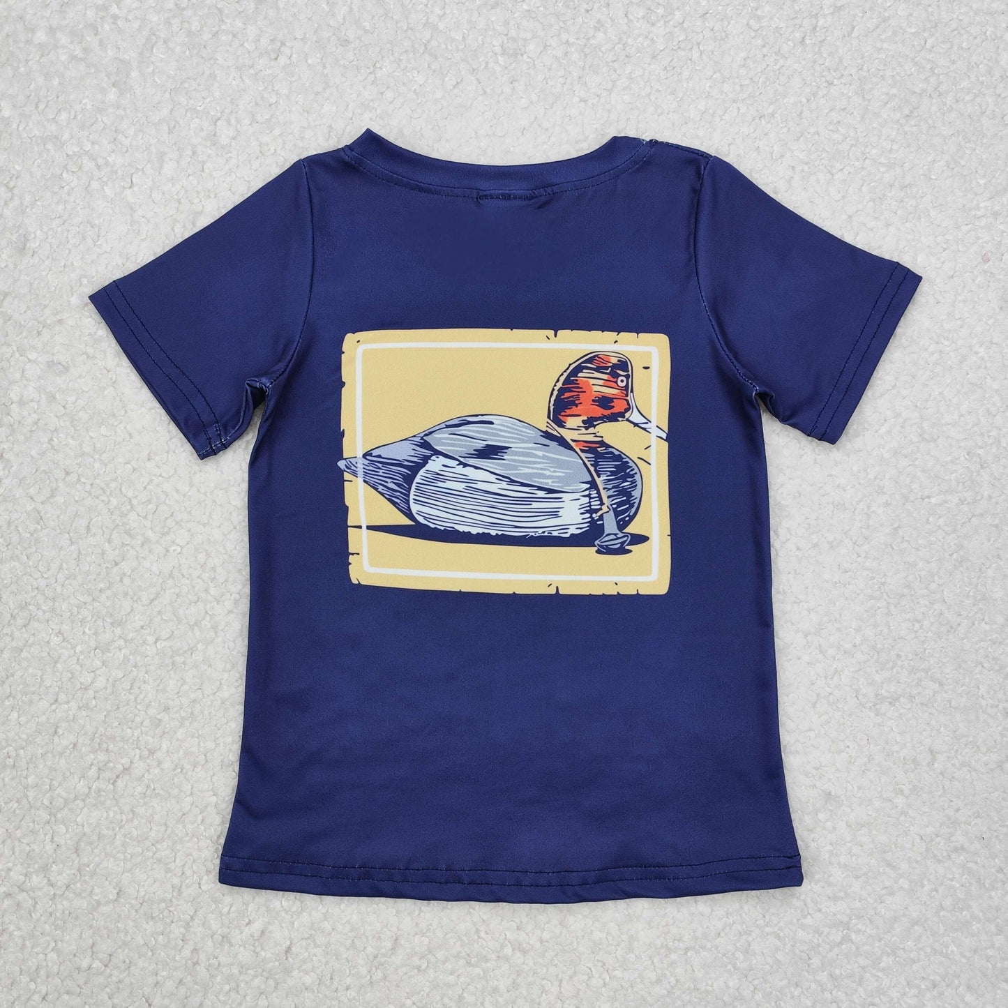 RTS NO MOQ(In Stock) Duck navy blue short-sleeved top