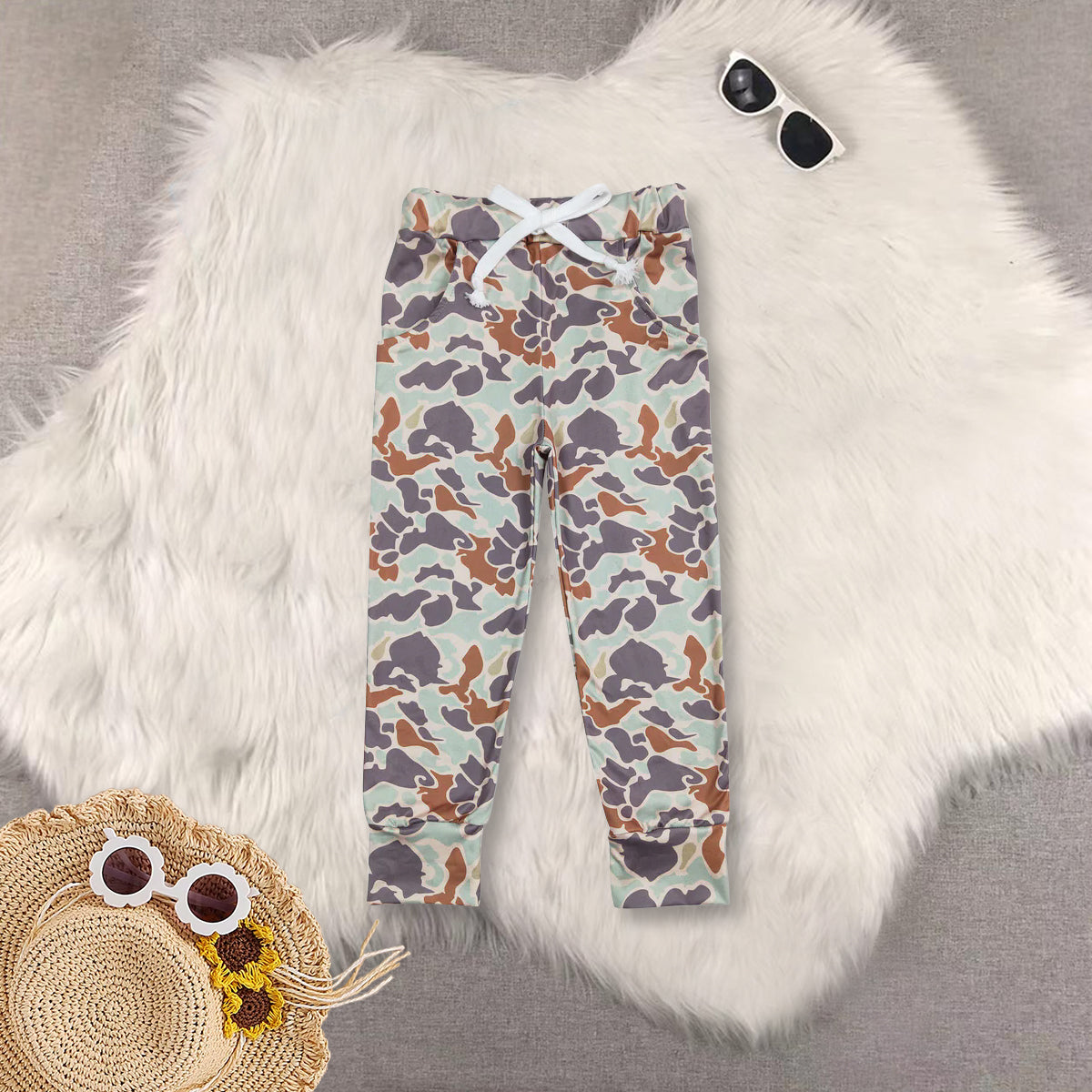 RTS NO MOQ Sibling baby boy clothes short-sleeved top camouflage trousers sets and top and pants