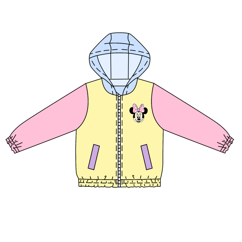 PRE ORDER Deadline September 2 custom no moq Long Sleeve Pink Hooded Zip-Up Jacket