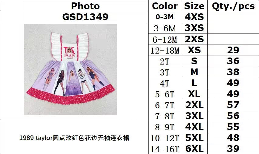 RTS no moq GSD1349 1989 taylor polka dot rose red lace sleeveless dress