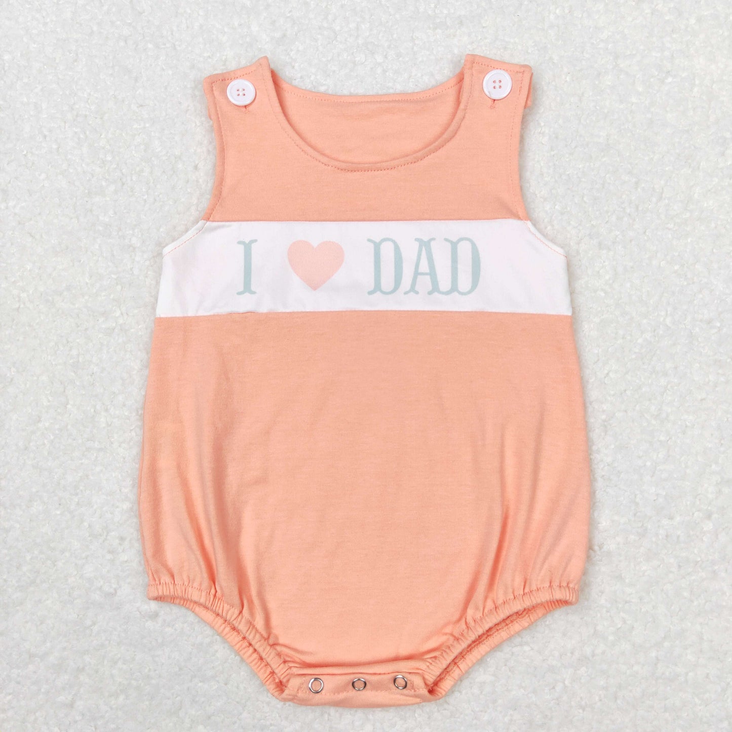 RTS NO MOQ(In Stock) I love dad letter pink and orange vest jumpsuit