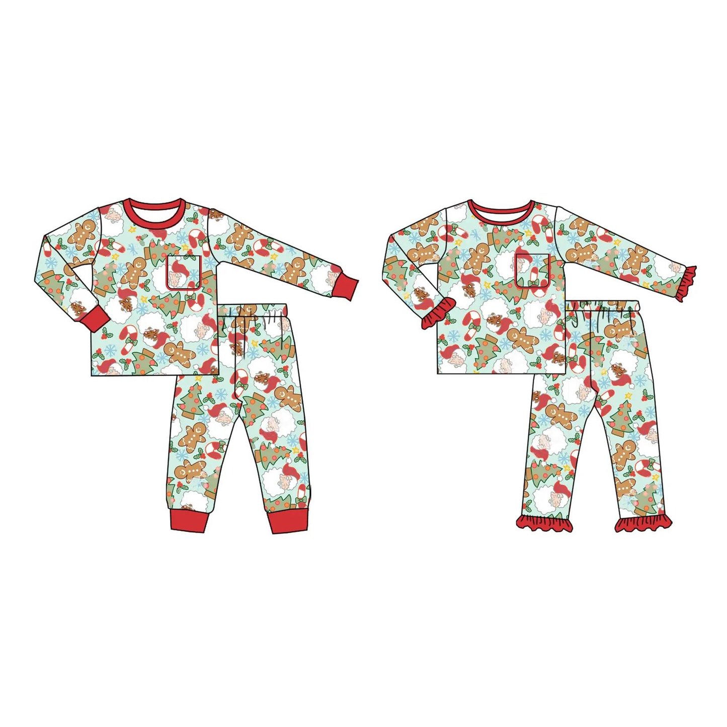 Custom moq 5 each style eta 6-7weeks baby girl clothes Christmas long sleeve pants sets 1 and sets 2-25.8.15