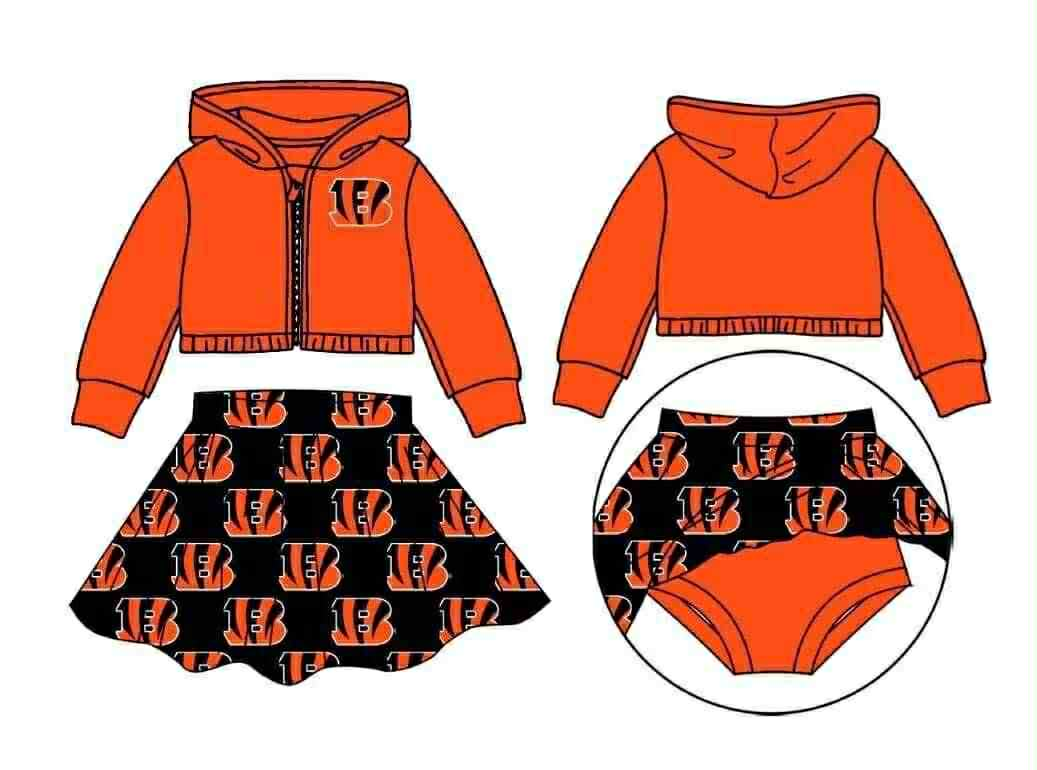 PRE ORDER Deadline August 4 close custom no moq Children's boutique clothing Long sleeve and long pants zip up suit
