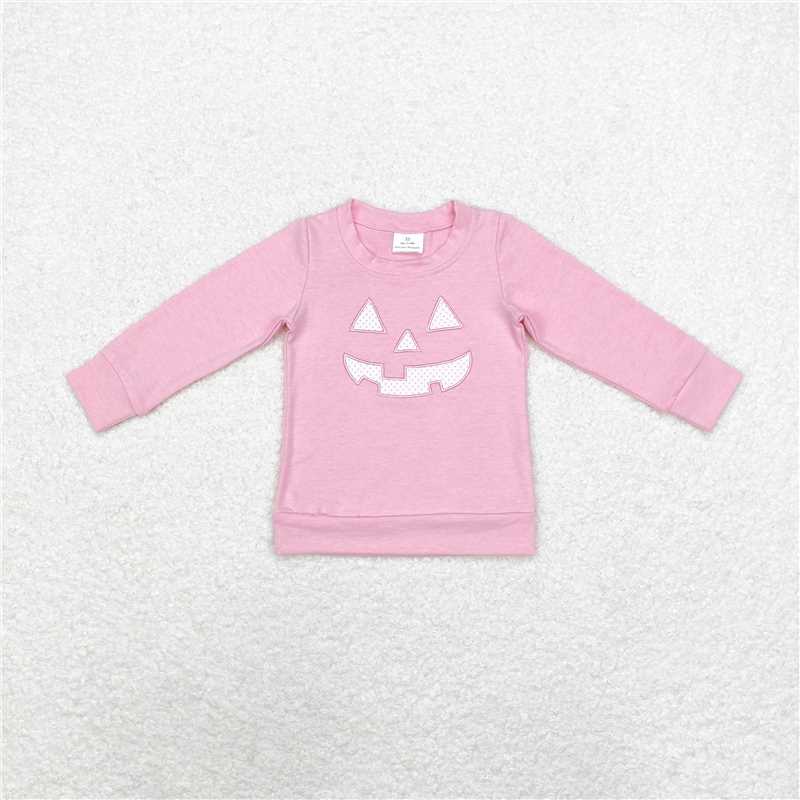 RTS NO MOQ(In Stock ) GT0717 Embroidered Halloween long-sleeved top