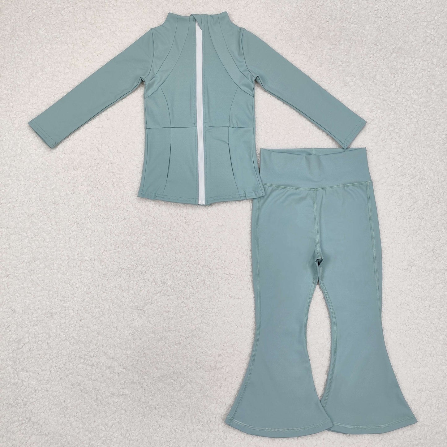 RTS NO MOQ ETA 5/7days Arrived GT0682+P0575 Dead grass green yoga wear zipper long sleeve top pants sets