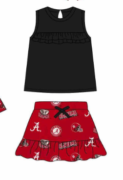 Deadline: May 20 Custom no moq baby girls sets Elephant Team Black team clothing girls sets