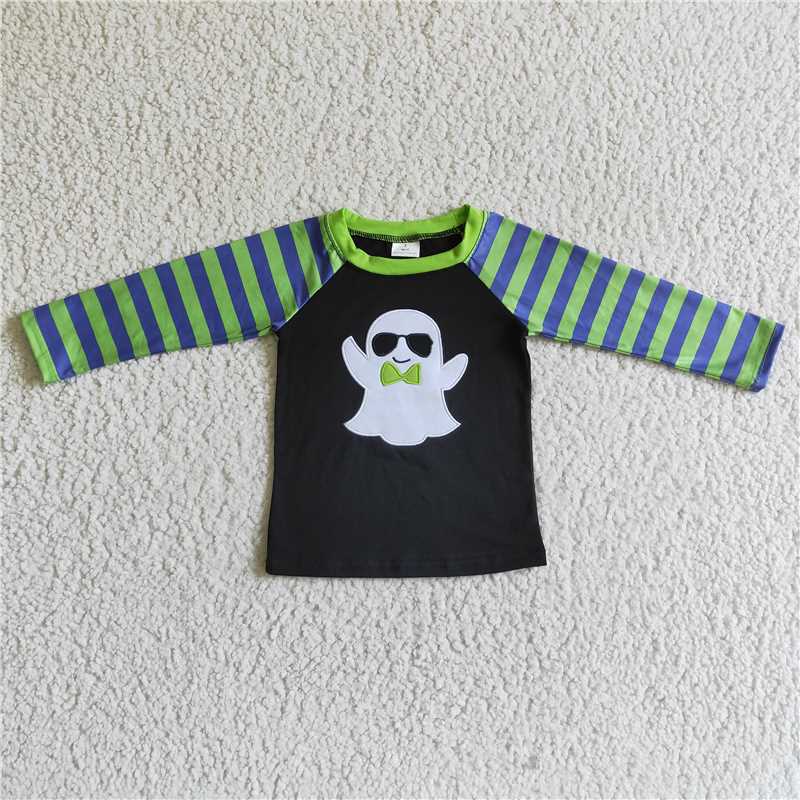 RTS NO MOQ(In Stock ) BT0066 Embroidered Halloween long-sleeved top