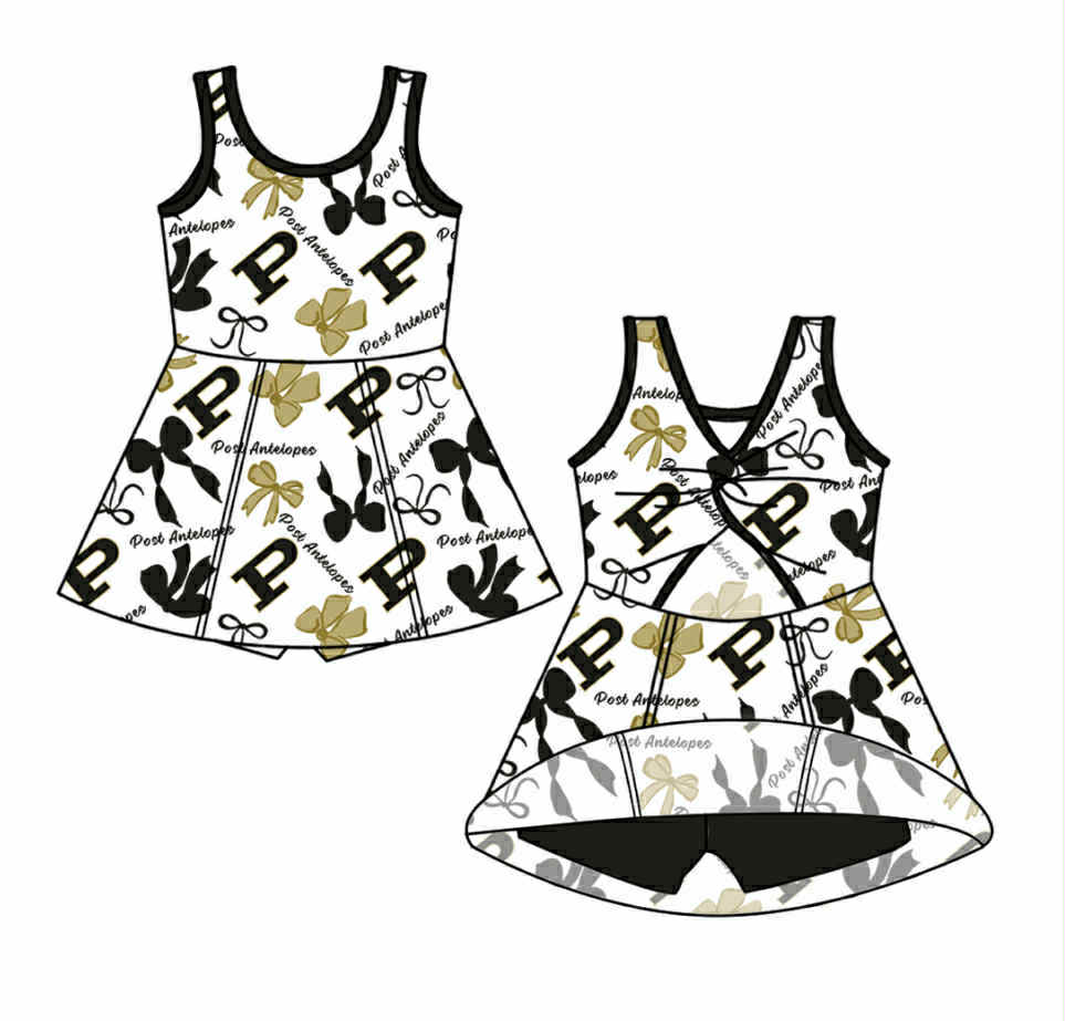 PRE ORDER Deadline July 30 custom no moq Children's boutique clothing Maroon Summer Short-sleeved bow summer dress