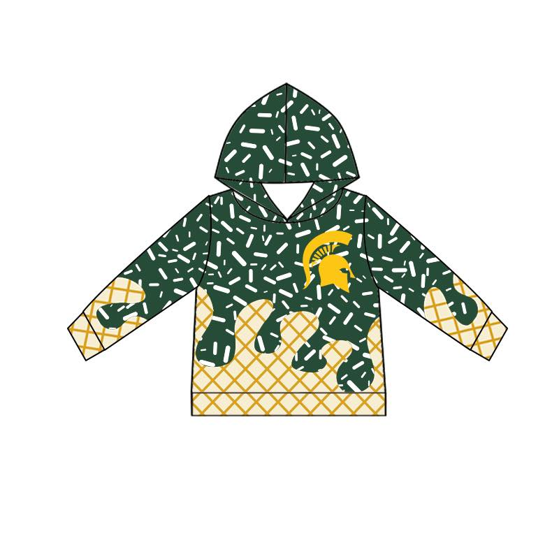 Custom moq 5 mix size white with green and yellow sprinkles sport teams