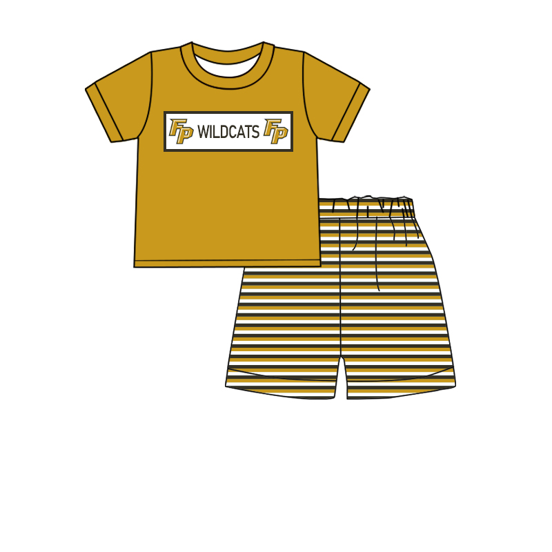 custom moq 3 eta 6-7weeks baby boys clothes Team Short Sleeve Shorts Set