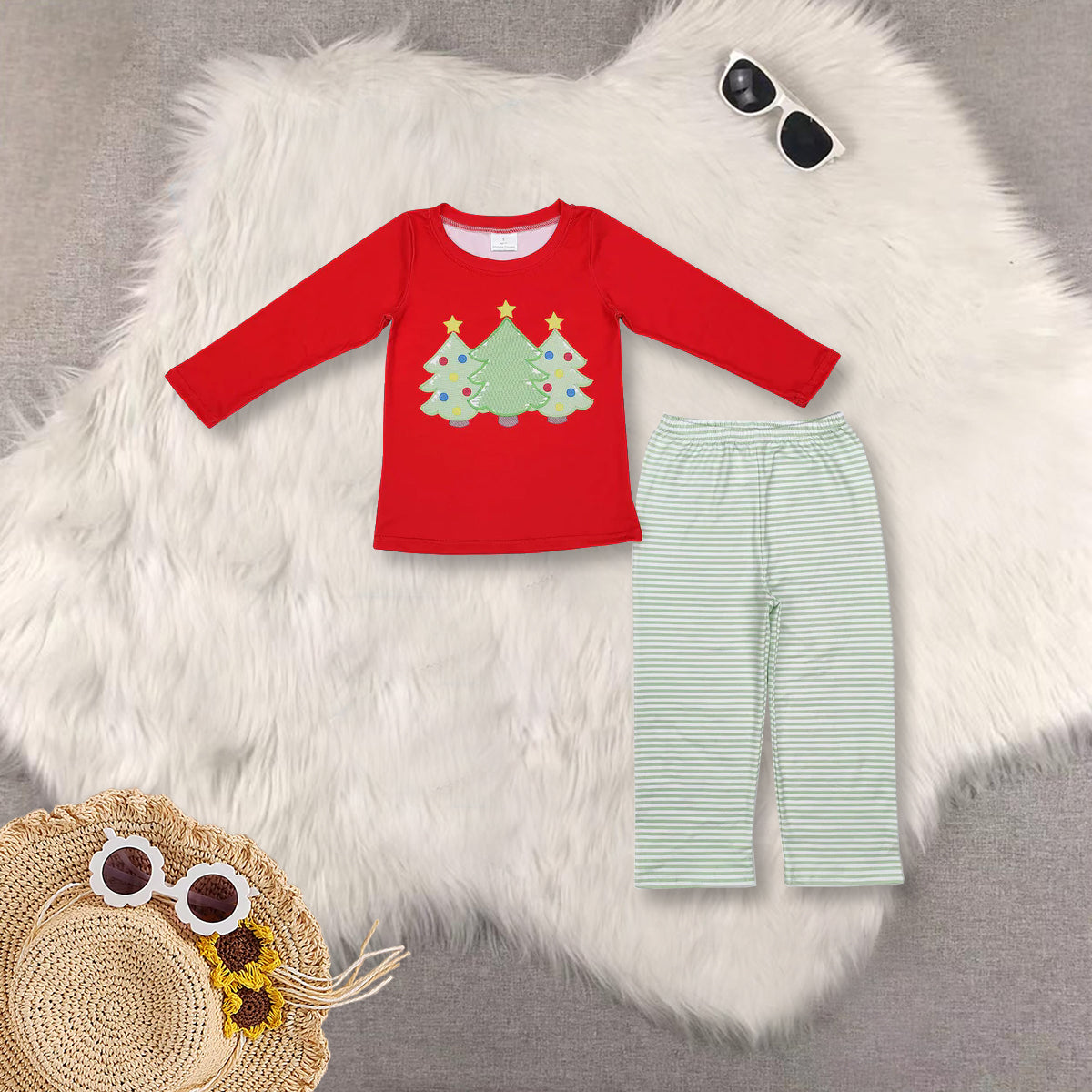 RTS NO MOQ baby girl clothes Christmas long sleeve Rompers Clothes Sets